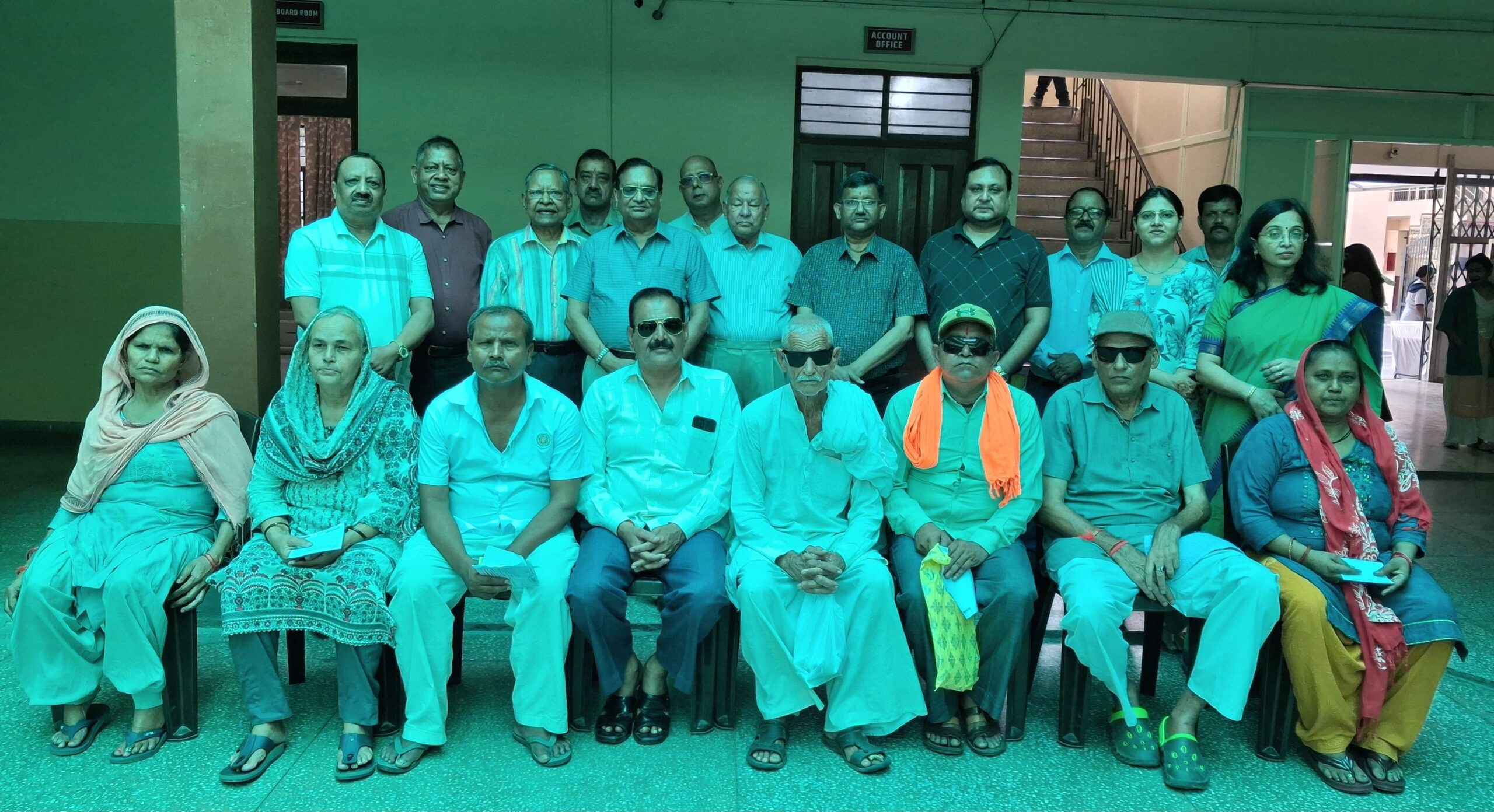 Patients examined in free eye camp at MG Public School, cataract patients selected